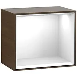 Villeroy und Boch Finion Regalmodul F590GFGN 41,8x35,6x27cm, Ladestation, Regal Glossy White, Walnut veneer