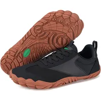SAGUARO Barfußschuhe Herren Leicht Barfussschuhe Damen Barfuß Sneaker Atmungsaktiv rutschfest Barefoot Shoes mit Breite Zehenbox, Schwarz, 48 EU - 48 EU
