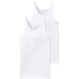 SCHIESSER Unterhemd 2er Pack - ärmellos, Cotton Essentials, Feinripp, für Herren Weiß 8