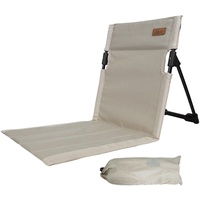 Folpus Strandstuhl mit Rückenstütze, Stadionstuhlsitz, Strandbodenstuhl, klappbarer Stuhl für den Garten, Beige