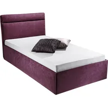 Westfalia Schlafkomfort Polsterbett, lila (brombeer), B:127cm L:210cm, Bezug Bett: Microfaser (100% Polyester);Bonnell-Federkernmatratze: Mischgewebe (51% Polyprophlen, 39% Polyester, 10% Baumwolle);Kaltschaummatratze: Frottee (100% Polyester), Bezug abnehm- und waschbar bis