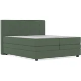 BRUNO Boxspringbett Premium mit Bettkasten 180x200cm in Grün | Matratzen-Härtegrad: Links H2 / Rechts H3 | extra viel Stauraum & individuell konfiguri