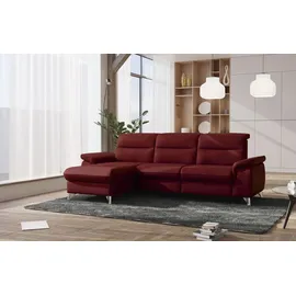 sit&more Ecksofa SIT & MORE "Astoria L-Form", rot (bordeaux), B:260cm H:91cm T:175cm, 100% Polyester, Sofas, Ecksofa, wahlweise mit motorischer Relaxfunktion