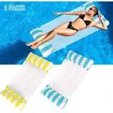 Set Mit 2 Wasserhängematten, Aufblasbare Poolhängematte, 4-in-1 Aufblasbare Poolliege, Neigbare Schwimmende Hängematte