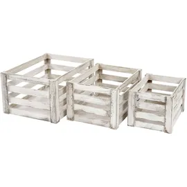 MCW Holzkiste C56 3-tlg. weiß