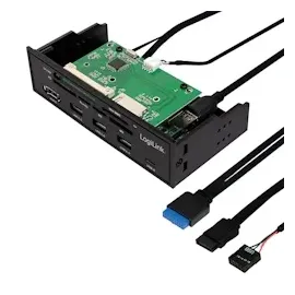 Logilink Multifunktions-Panel SATA Speicherkartenlesegerät, Schwarz