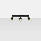 SOLLUX lighting Deckenleuchte NERO 3 schwarz/gold