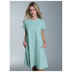 Jerseykleid TRIGEMA "TRIGEMA Kleid in Piqué-Qualität", Damen, Gr. L, US-Größen, blau (gletscher), 100% Baumwolle, feminin, Kleider