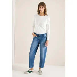 Cecil High Waist Barrel Leg Jeans, im Loose Fit mid Blue wash), 27 - 27W / 28L