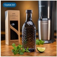 Mixcover Glasflasche kompatibel mit SodaStream Crystal 2.0 - einzigartiges Design und 10% mehr Volumen, Zubehör für Soda Stream, Glaskaraffe