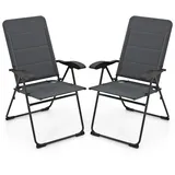 Costway Gartenstuhl 2er Set Grau