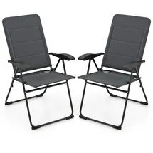 Costway Gartenstuhl 2er Set Grau
