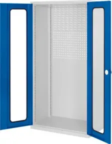 Kappes Schubladenschrank RasterPlan Leergehäuse RAL 7035/5010 Mod. 30 Sichtfenstertüren