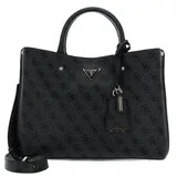 GUESS Meridian Girlfriend Satchel Logo Coal Grau Damen