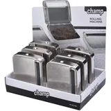 CHAMP - Zigarettenrollbox - Metallausführung - Tabakrollmaschine - Rollmaschine - Schlauchmaschine - Tabakdose - Zigarettenpapier 7,8 cm