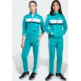 adidas Seasonal Essentials Tiberio 3-Streifen Tricot Kids Trainingsanzug weiß|blau|grün 146-152cm 11-12J