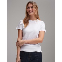 OPUS Damen Kurzarmshirt | T-Shirt SAMUN Slim aus BCI Cotton Mix White, 40 - 40