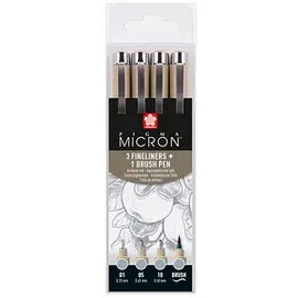 Sakura Pigma Micron Fineliner-Set farbsortiert 0,25 + 0,45 + 0,60 mm, 4 St.