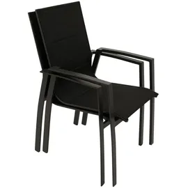 DEGAMO FARO Stapelsessel 56 x 65 x 96 cm grau/schwarz 4 St.
