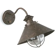 FARO Außenwandleuchte Glas Metall 26,0 cm dimmbar rostbraun