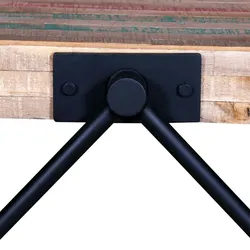 Couchtisch mit V-förmigen Beinen Altholz Teak | vidaXL : Farbe - Verschiedene Farbtöne der Teak-Tischplatte und schwarze Beine