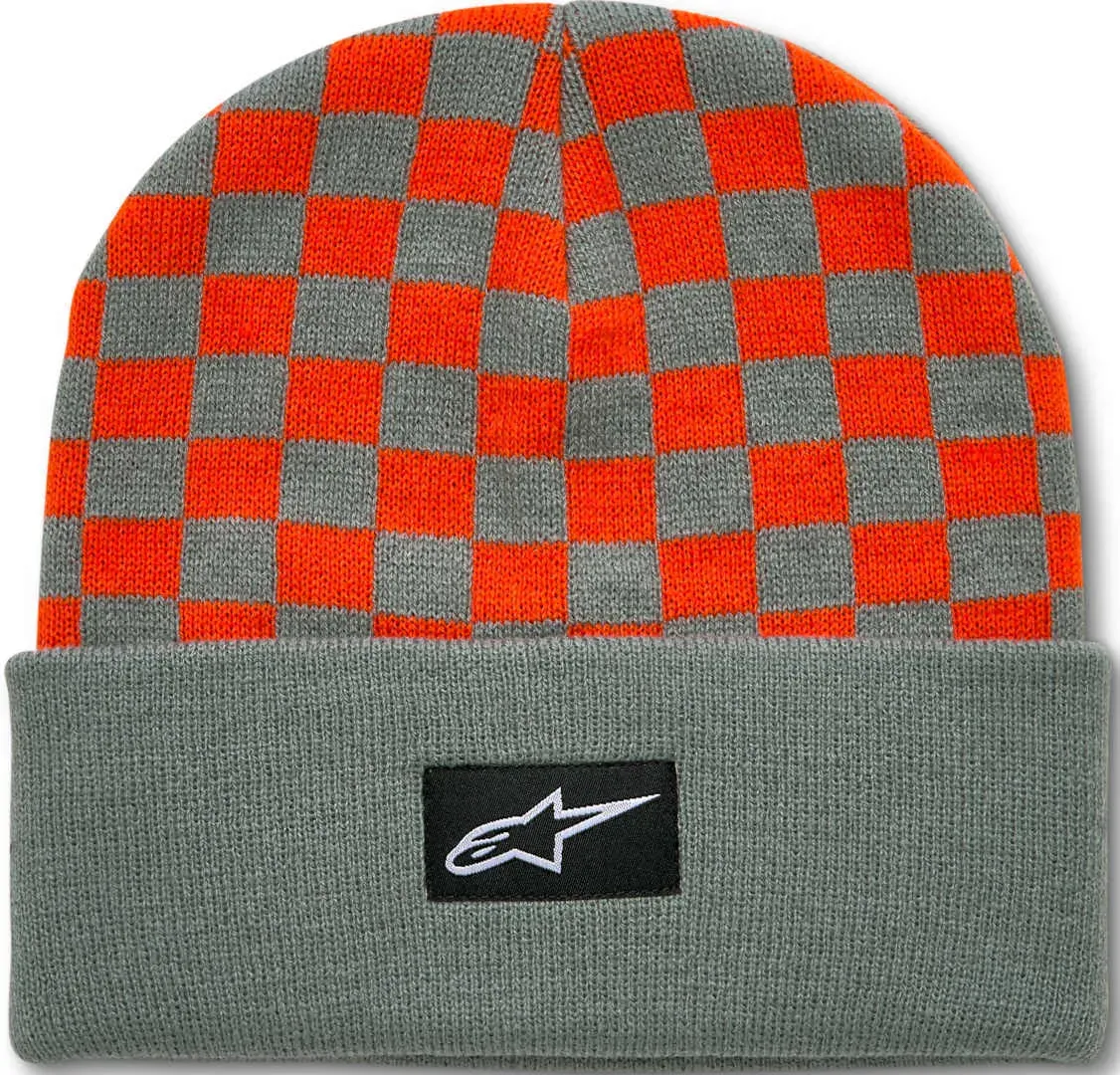 Alpinestars Checkered Cuff Muts, groen-oranje, Eén maat Voorman