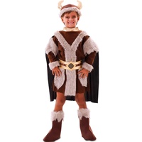 EuroCarnavales Wikinger-Kostüm für Jungen, Braun, 10 bis 12 Jahre (139-155 cm)