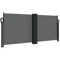 vidaXL Seitenmarkise Ausziehbar 100 x 600 cm Grau Polyester