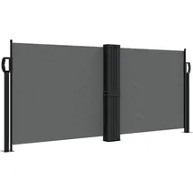 vidaXL Seitenmarkise Ausziehbar 100 x 600 cm Grau Polyester