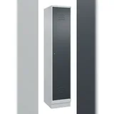 C+P Spind Classic PLUS, Sockel, 1 Abteil, HxBxT 195x40x50cm, Zylinderschloss, Hellgrau/Anthrazit von PROREGAL