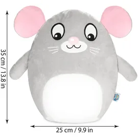 squishbrubies Milo die Maus - 35 cm Kuscheltier - Superweiches Plüsch Stofftier zum Kuscheln, Verschenken und Sammeln - Grau