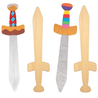 Baker Ross Ritter Langschwerter aus Holz, Für Kinder Kunsthandwerk Projekte (4 Stück) AT697