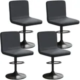 HuaLiSiJi Stretch Barhocker Stuhlhussen Bezüge Bezug Barhocker mit Lehne Samt Bar Stuhlhussen, Luxuriöser Stoff,Einer Weichen Textur, Dehnbar Knitterfrei Waschbar Staubdicht (4, Grau)