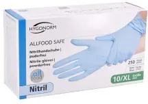 Hygonorm® Allfood Safe Nitrilhandschuhe, puderfrei 26104 , 1 Packung = 250 Stück, Größe XL