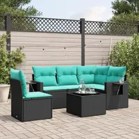 vidaXL Gartensofa-Set 6-tlg. schwarz