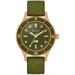 Bulova 98A324 Herren-Automatikuhr Mil-Ships Special Edition Khaki