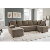 Wohnlandschaft JOCKENHÖFER GRUPPE "U-Form, B: 260 cm", braun (taupe 426, 18), B:260cm T:85cm, Korpus: 100% Polyester;Kissen: 100% Polyester, Sofas, Wohnlandschaft, mit Bettfunktion & Bettkasten