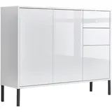 BMG Möbel Kommode Mailand 10 105,5 x 86 x 33 cm Weiß