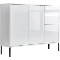 BMG Möbel Kommode Mailand 10 105,5 x 86 x 33 cm Weiß