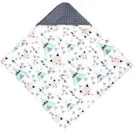 TupTam Baby Winter Einschlagdecke für Babyschale Wattiert Minky Baumwolle Universal, Farbe: Grau/Fuchs mint, Größe: Einheitsgröße