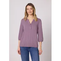 STREET ONE Tunikashirt STREET ONE, Damen, Gr. 38, lila (bright berry), Web, 100% Baumwolle, unifarben, comfort fit normal, Rundhals, elastischer Bund, Shirts, mit 3/4 Ärmeln