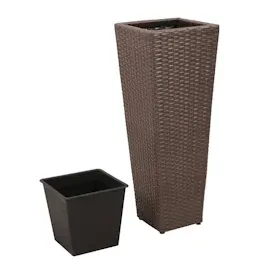 vidaXL Garten-Hochbeet 3-tlg. Poly Rattan Braun