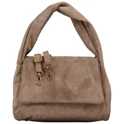 Hausfelder Manufaktur Umhängetasche Velours Taupe Damen 