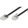 Modularanschlußkabel 4-polig belegt 8P4C Stecker - 6P4C Stecker 6m schwarz