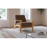 sit&more Sessel »Billund«, Armlehnen aus eichefarbigem Buchenholz, verschiedene Bezüge und Farben braun