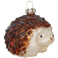 Christbaumschmuck Glas 8cm Igel Figur Handbemalt Weihnachtsbaum Anhänger Weihnachten Christbaumanhänger Weihnachtsbaumschmuck Wald Tiere Braun