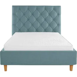 Home Affaire Polsterbett HOME AFFAIRE "Sunley 140", grün (mint), B:163cm L:210cm, Struktur (100% Polyester);Samtstoff (100% Polyester), Betten, Polsterbett, Kreuzsteppung, Kopfteilhöhe 142 cm, ohne oder mit Matratze/Lattenrost