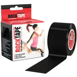 Kinesiologisches Tape RockTape - H2O (5cm x 5m) für Sportler - Schwarz EINHEITSGRÖSSE