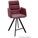58 aufm Kessel Esszimmerstuhl Thekenstuhl drehbar (2er-Set) Devonna 52x109x60 Schwarz/Espresso (Lieferung bis Verwendungsstelle, 4 St), Stabiles Gestell aus Metall pflegeleichter Bezug aus Microfaser lila