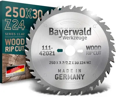 1x HM Kreissägeblatt - 250 x 3.2/2.2 x 30 Z24 WZ | Bayerwald HM Super Zuschnitt Kreissägeblätter